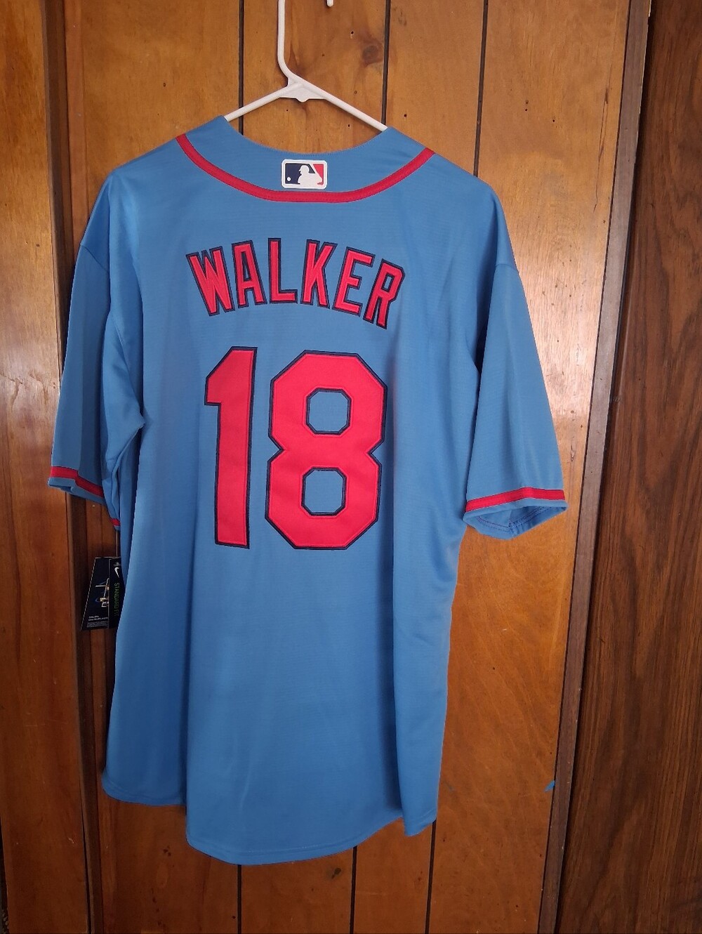 Mystery Card With Jordan Walker STL Cardinals Large Stitched Light Blue Jersey